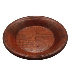 Vintage Walnut Wood Serving Dish 11” MCM 1960s Quartersewn Tray Salad Bowl